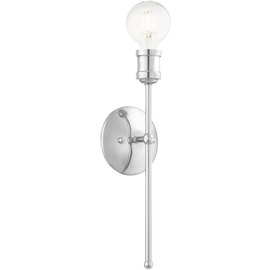 Livex Lighting Lansdale Collection 1 Lt Polished Chrome Wall Sconce in Polished Chrome 16711-05