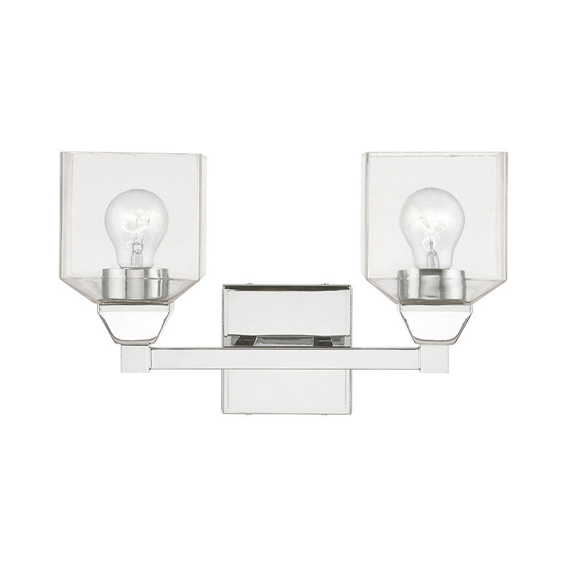 Livex Lighting Aragon Collection  2 Light Polished Chrome Vanity Sconce in Polished Chrome 16772-05