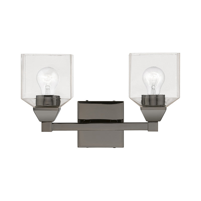 Livex Lighting Aragon Collection  2 Light Black Chrome Vanity Sconce in Black Chrome 16772-46