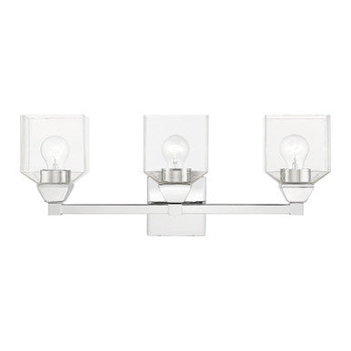 Livex Lighting Aragon Collection  3 Light Polished Chrome Vanity Sconce in Polished Chrome 16773-05