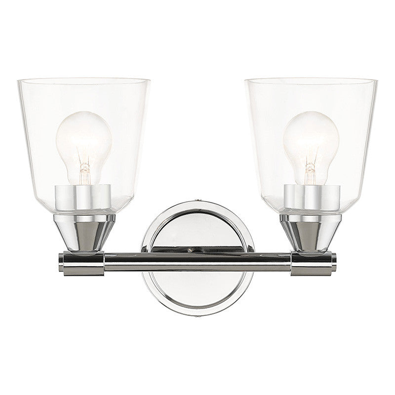 Livex Lighting Catania Collection 2 Light Polished Chrome Vanity Sconce 16782-05