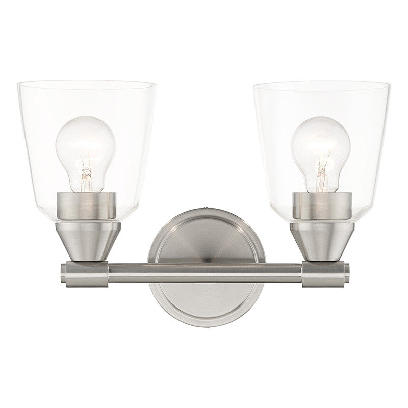 Livex Lighting Catania Collection 2 Light Brushed Nickel Vanity Sconce 16782-91