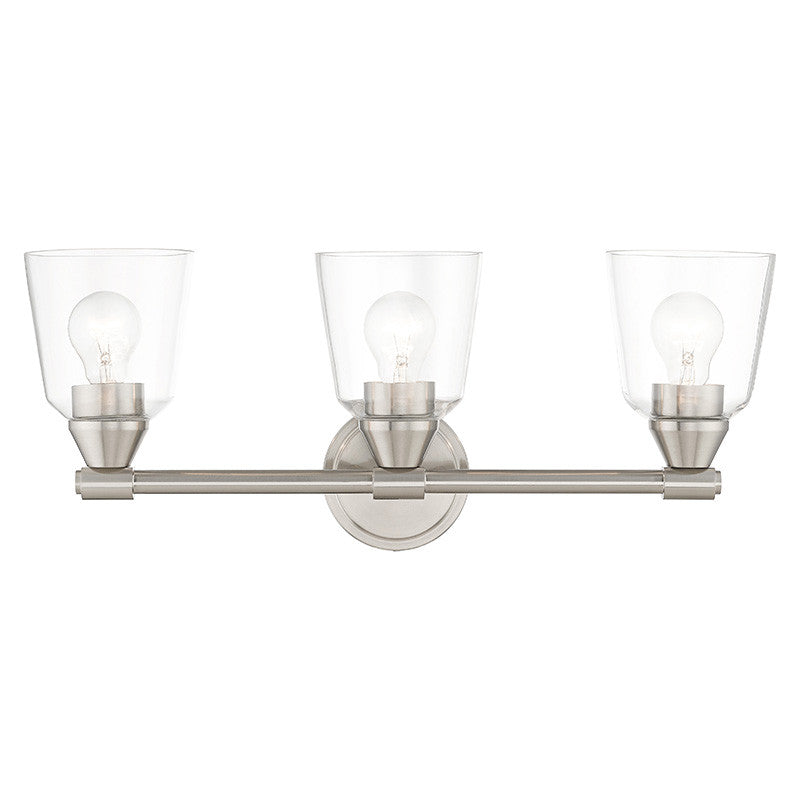 Livex Lighting Catania Collection 3 Light Brushed Nickel Vanity Sconce 16783-91