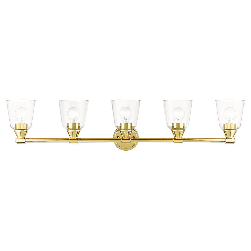 Livex Lighting Catania Collection 5 Light Polished Brass Large Vanity Sconce 16785-02