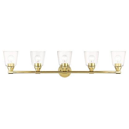 Livex Lighting Catania Collection 5 Light Polished Brass Large Vanity Sconce 16785-02