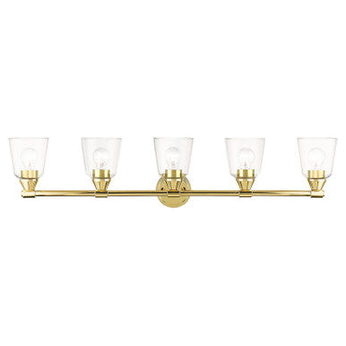 Livex Lighting Catania Collection 5 Light Polished Brass Large Vanity Sconce 16785-02