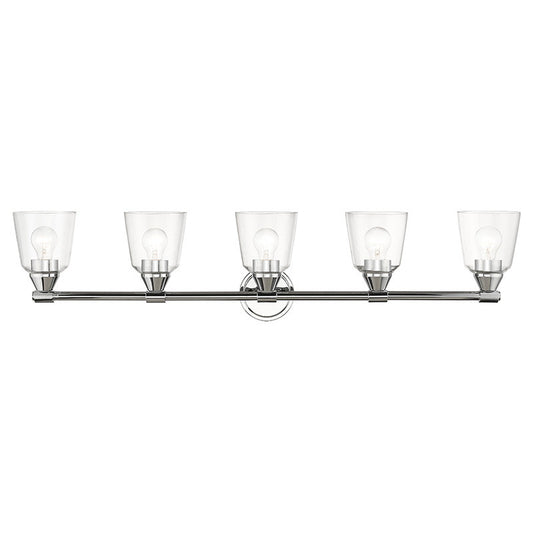 Livex Lighting Catania Collection 5 Light Polished Chrome Large Vanity Sconce 16785-05