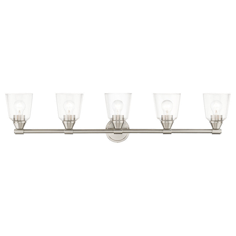 Livex Lighting Catania Collection 5 Light Brushed Nickel Large Vanity Sconce 16785-91