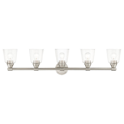 Livex Lighting Catania Collection 5 Light Brushed Nickel Large Vanity Sconce 16785-91