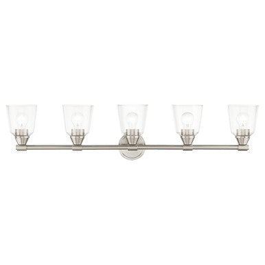 Livex Lighting Catania Collection 5 Light Brushed Nickel Large Vanity Sconce 16785-91