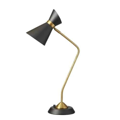 Dainolite 1 Light Table Lamp, Matte Black / Vintage Bronze 1679T-BK-VB