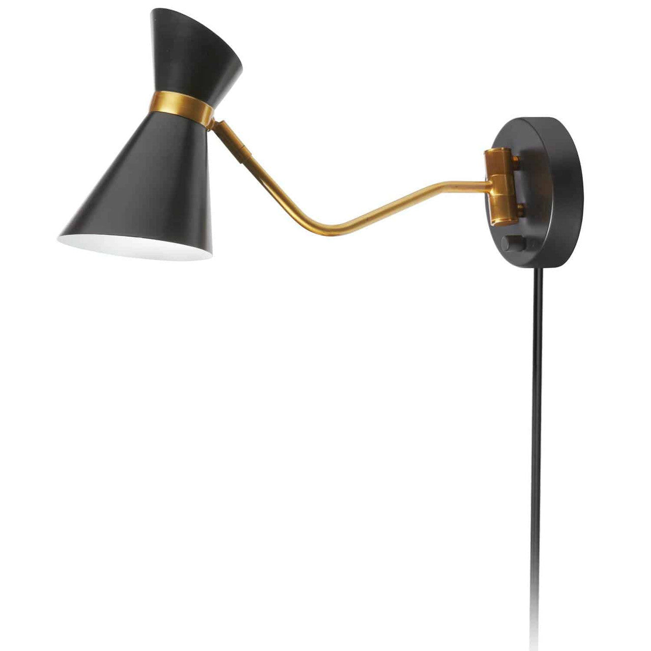 Dainolite 1 Light Swing Arm Lamp, Black / Vintage Bronze Finish 1681W-BK-VB