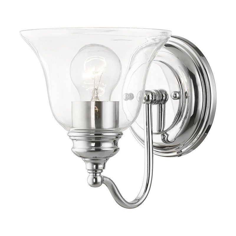 Livex Lighting Moreland Collection  1 Light Polished Chrome Vanity Sconce in Polished Chrome 16931-05