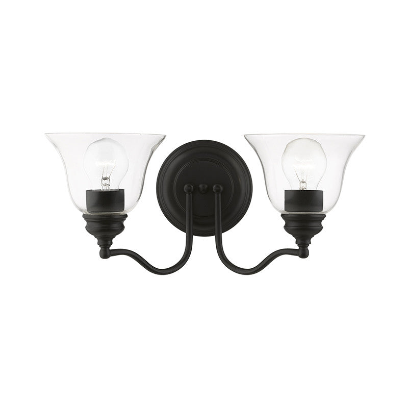 Livex Lighting Moreland Collection  2 Light Black Vanity Sconce in Black 16932-04