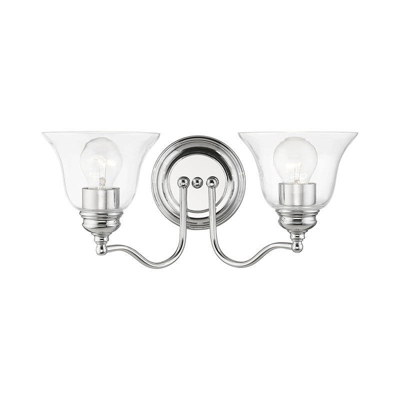 Livex Lighting Moreland Collection  2 Light Polished Chrome Vanity Sconce in Polished Chrome 16932-05