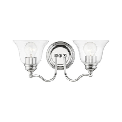 Livex Lighting Moreland Collection  2 Light Polished Chrome Vanity Sconce in Polished Chrome 16932-05