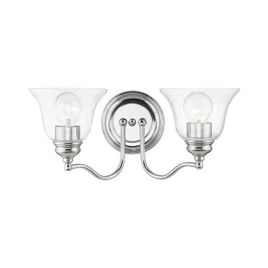 Livex Lighting Moreland Collection  2 Light Polished Chrome Vanity Sconce in Polished Chrome 16932-05