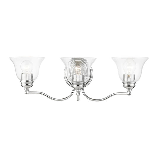 Livex Lighting Moreland Collection  3 Light Polished Chrome Vanity Sconce in Polished Chrome 16933-05