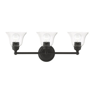 Livex Lighting Moreland Collection  3 Light Black Vanity Sconce in Black 16943-04