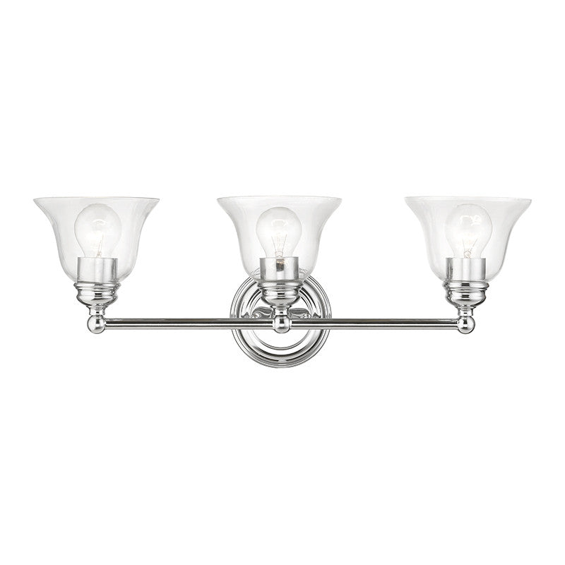 Livex Lighting Moreland Collection  3 Light Polished Chrome Vanity Sconce in Polished Chrome 16943-05