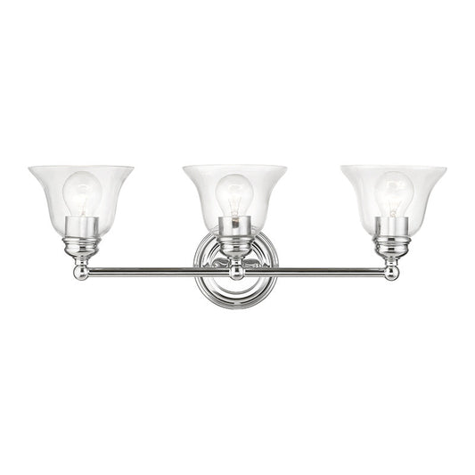 Livex Lighting Moreland Collection  3 Light Polished Chrome Vanity Sconce in Polished Chrome 16943-05