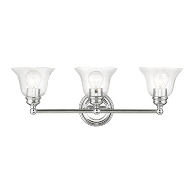 Livex Lighting Moreland Collection  3 Light Polished Chrome Vanity Sconce in Polished Chrome 16943-05