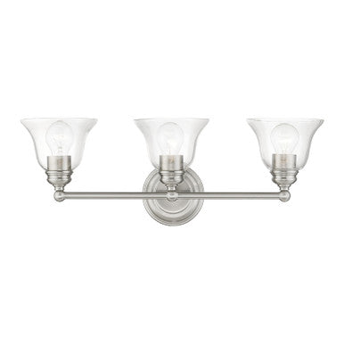 Livex Lighting Moreland Collection  3 Light Brushed Nickel Vanity Sconce in Brushed Nickel 16943-91