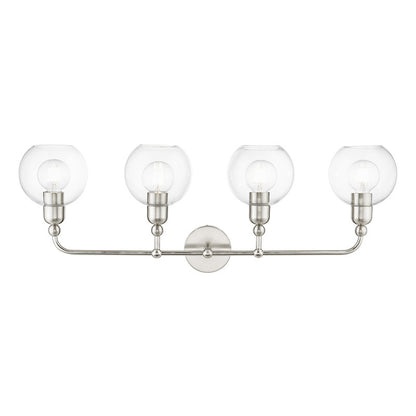 Livex Lighting Downtown Collection  4 Light Brushed Nickel Large Sphere Vanity Sconce in Brushed Nickel 16975-91