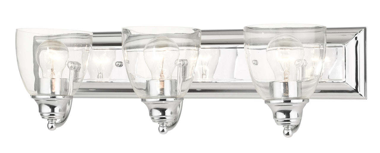 Livex Lighting Birmingham Collection  3 Light Polished Chrome Vanity Sconce in Polished Chrome 17073-05