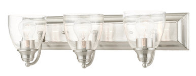 Livex Lighting Birmingham Collection  3 Light Brushed Nickel Vanity Sconce in Brushed Nickel 17073-91