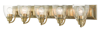 Livex Lighting Birmingham Collection  5 Light Antique Brass Vanity Sconce in Antique Brass 17075-01