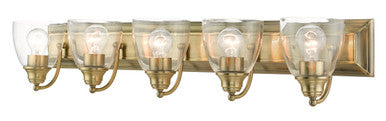 Livex Lighting Birmingham Collection  5 Light Antique Brass Vanity Sconce in Antique Brass 17075-01