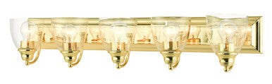 Livex Lighting Birmingham Collection  5 Light Polished Brass Vanity Sconce in Polished Brass 17075-02