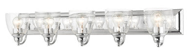 Livex Lighting Birmingham Collection  5 Light Polished Chrome Vanity Sconce in Polished Chrome 17075-05