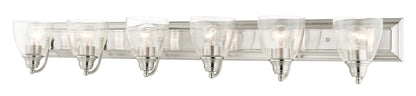 Livex Lighting Birmingham Collection  6 Light Brushed Nickel Vanity Sconce in Brushed Nickel 17076-91