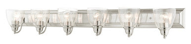 Livex Lighting Birmingham Collection  6 Light Brushed Nickel Vanity Sconce in Brushed Nickel 17076-91