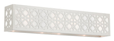 Livex Lighting Calinda Collection  4 Light Brushed Nickel ADA Vanity Sconce in Brushed Nickel 17133-91