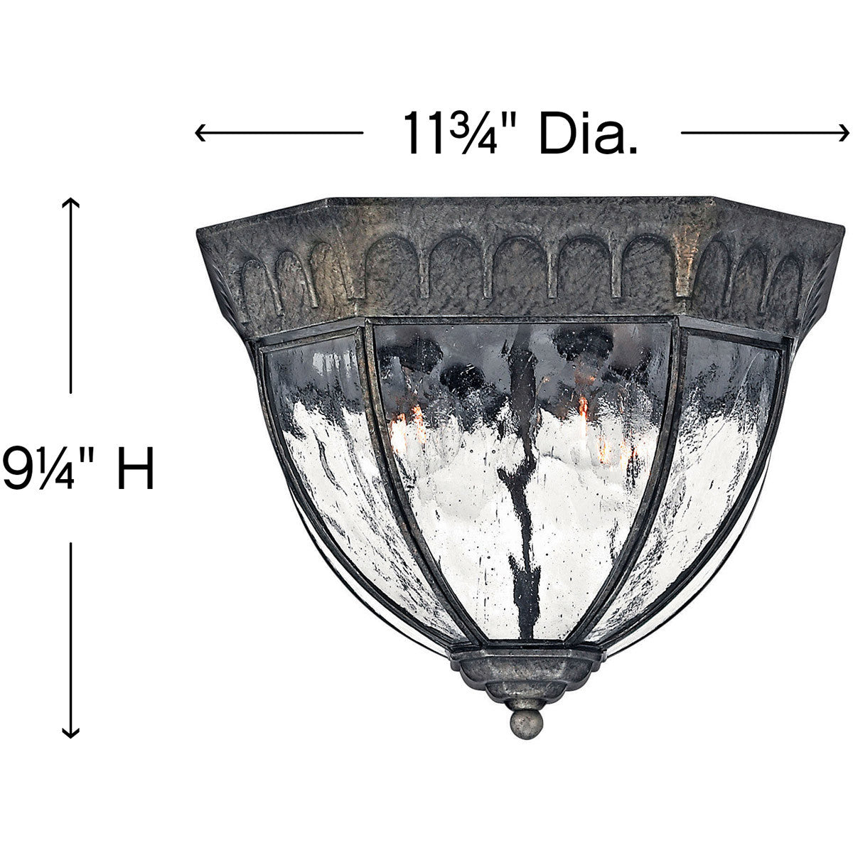 Hinkley Lighting Regal Medium Flush Mount Black Granite 1713BG