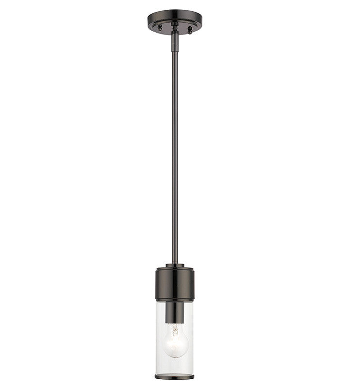 Livex Lighting Quincy Collection 1 Light Black Chrome Mini Pendant 17140-46