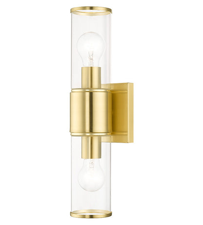 Livex Lighting Quincy Collection 2 Light Satin Brass Vanity Sconce 17142-12