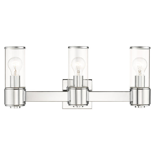 Livex Lighting Quincy Collection 3 Light Polished Chrome Vanity Sconce 17143-05