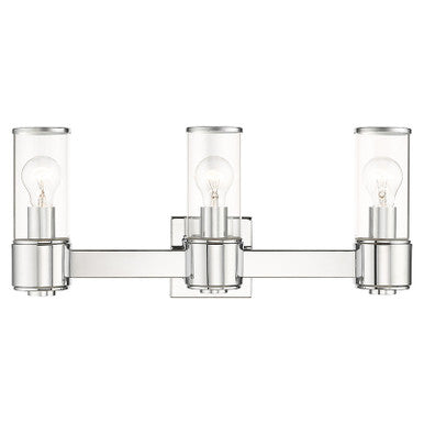 Livex Lighting Quincy Collection 3 Light Polished Chrome Vanity Sconce 17143-05