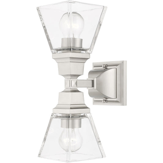 Livex Lighting Mission Collection 2 Lt Brushed Nickel Wall Sconce in Brushed Nickel 17178-91