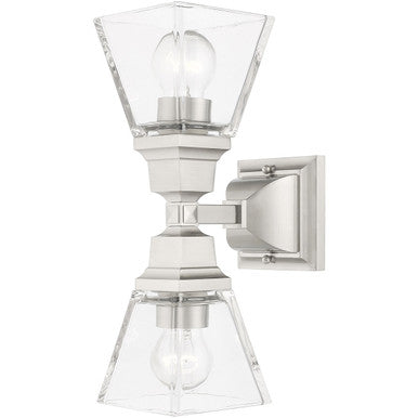 Livex Lighting Mission Collection 2 Lt Brushed Nickel Wall Sconce in Brushed Nickel 17178-91