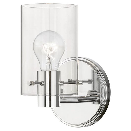 Livex Lighting Munich Collection  1 Light Polished Chrome Single Sconce in Polished Chrome 17231-05