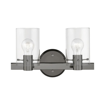 Livex Lighting Munich Collection  2 Light Black Chrome Vanity Sconce in Black Chrome 17232-46