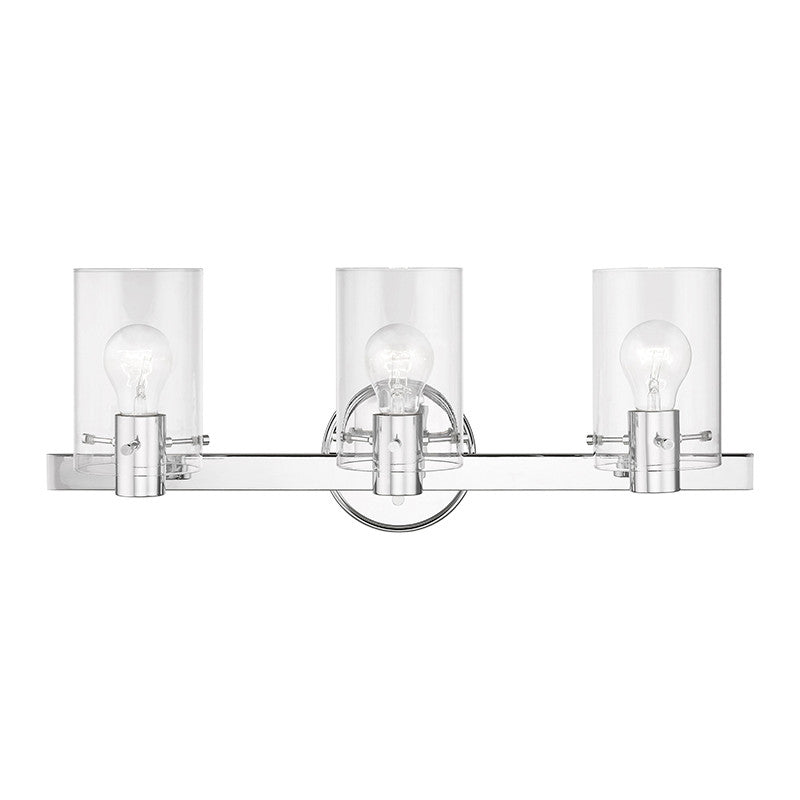 Livex Lighting Munich Collection  3 Light Polished Chrome Vanity Sconce in Polished Chrome 17233-05