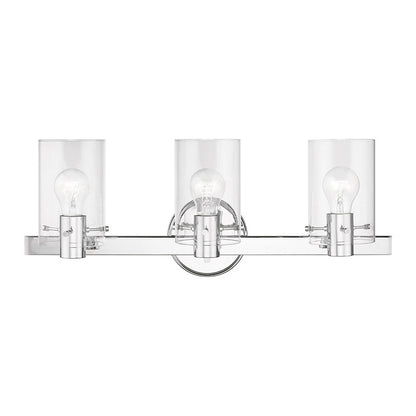 Livex Lighting Munich Collection  3 Light Polished Chrome Vanity Sconce in Polished Chrome 17233-05