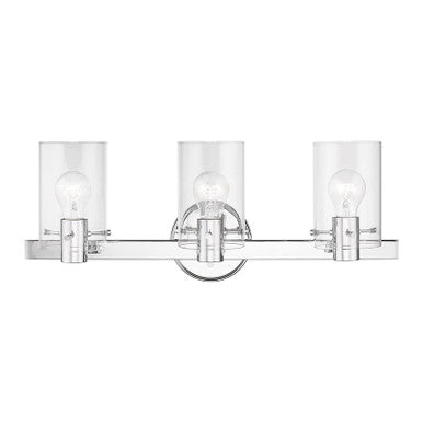 Livex Lighting Munich Collection  3 Light Polished Chrome Vanity Sconce in Polished Chrome 17233-05