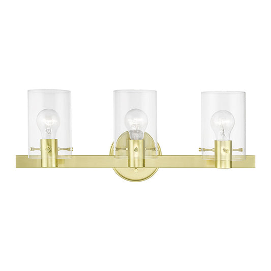 Livex Lighting Munich Collection  3 Light Satin Brass Vanity Sconce in Satin Brass 17233-12